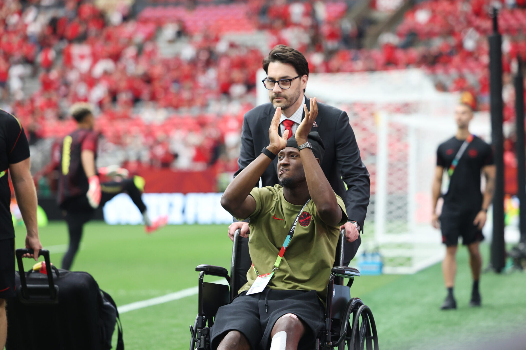 Canada vs. Switzerland: Kone Entered the Field in a Wheelchair, Was Greeted with a Standing Ovation, and Was Visibly Moved