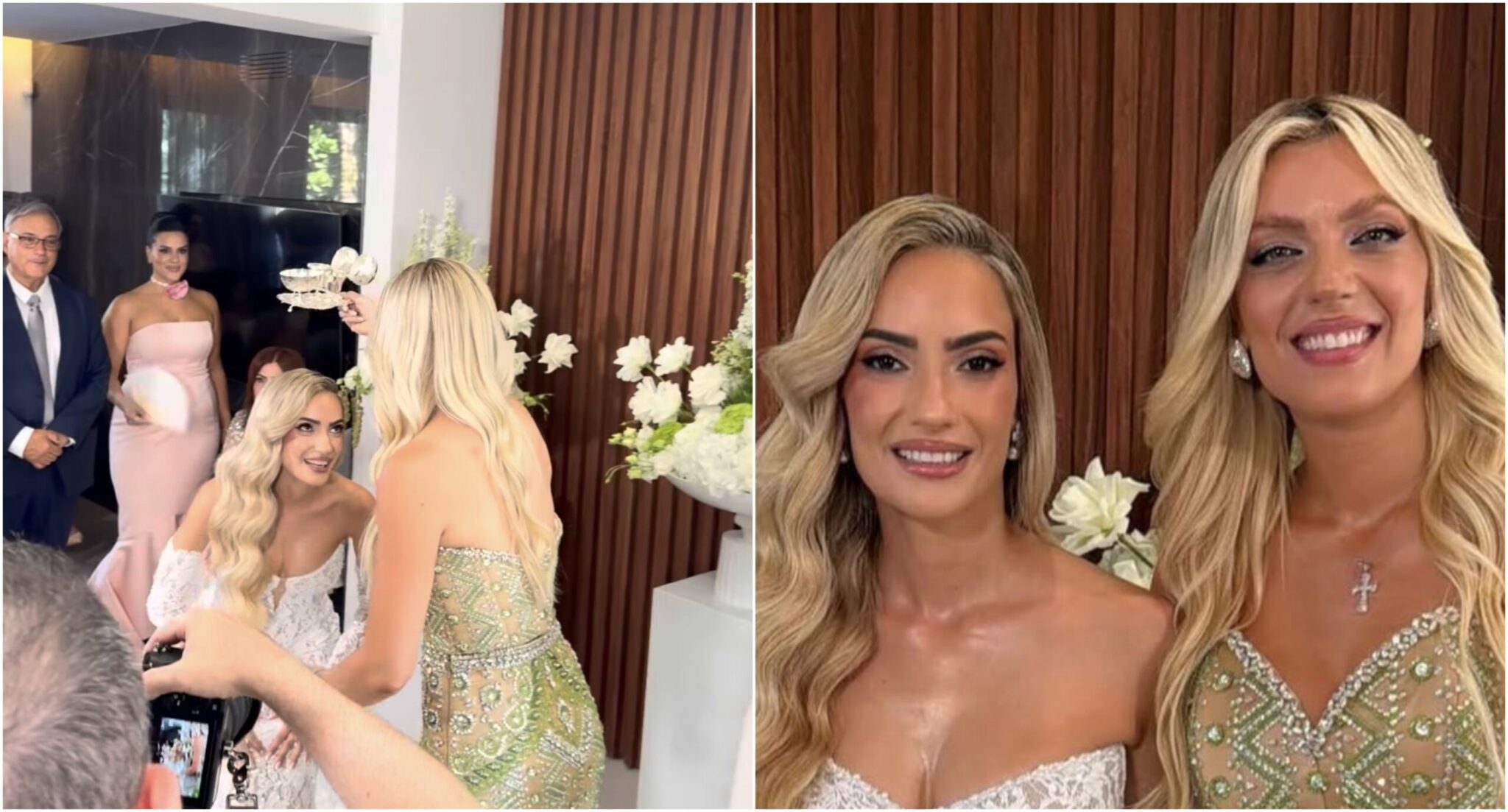Andri Karantoni: The touching moment with her sister just before she walked up the church steps (PHOTO)