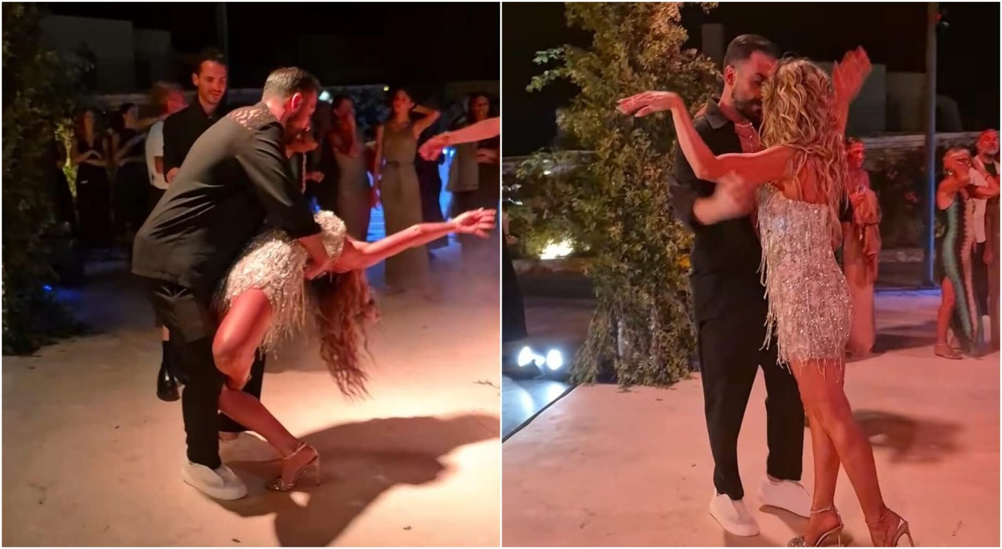 Marinos Konsolos: The spectacular dance with Athina Oikonomakou at her wedding party (VIDEO)