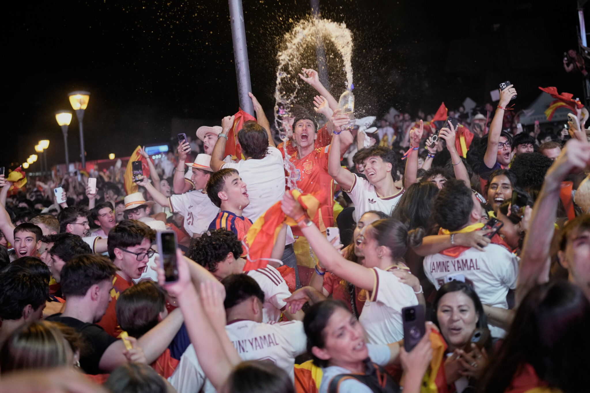 Wild celebrations in the streets of Madrid as Spain advances to the final