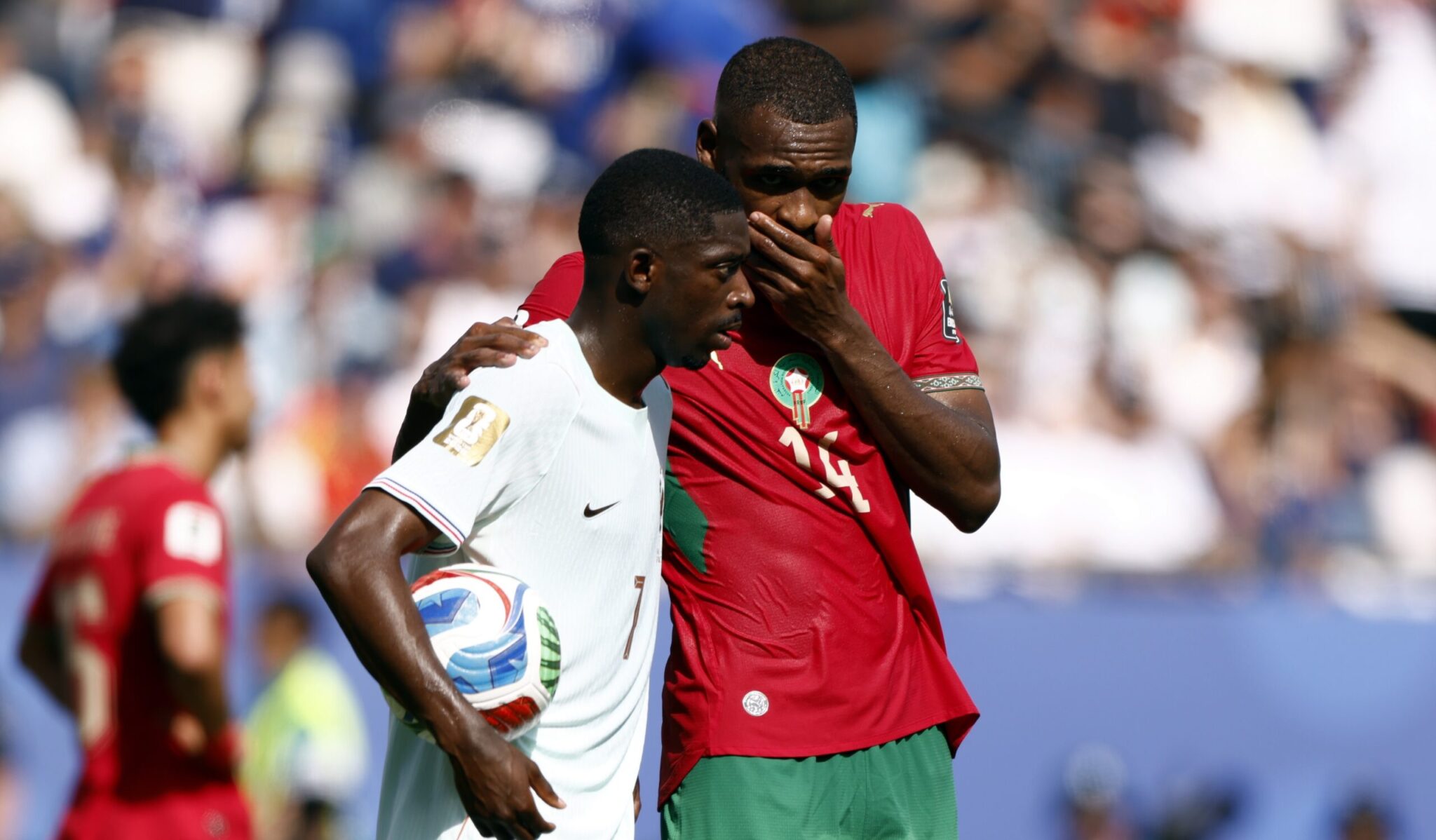 The reason Diop wasn't ejected even though he covered his mouth while speaking to Dembélé