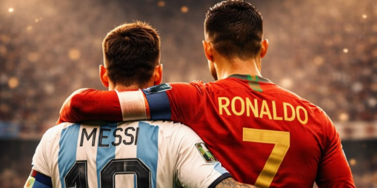 Cristiano Ronaldo and Lionel Messi in an AI cinematic epic