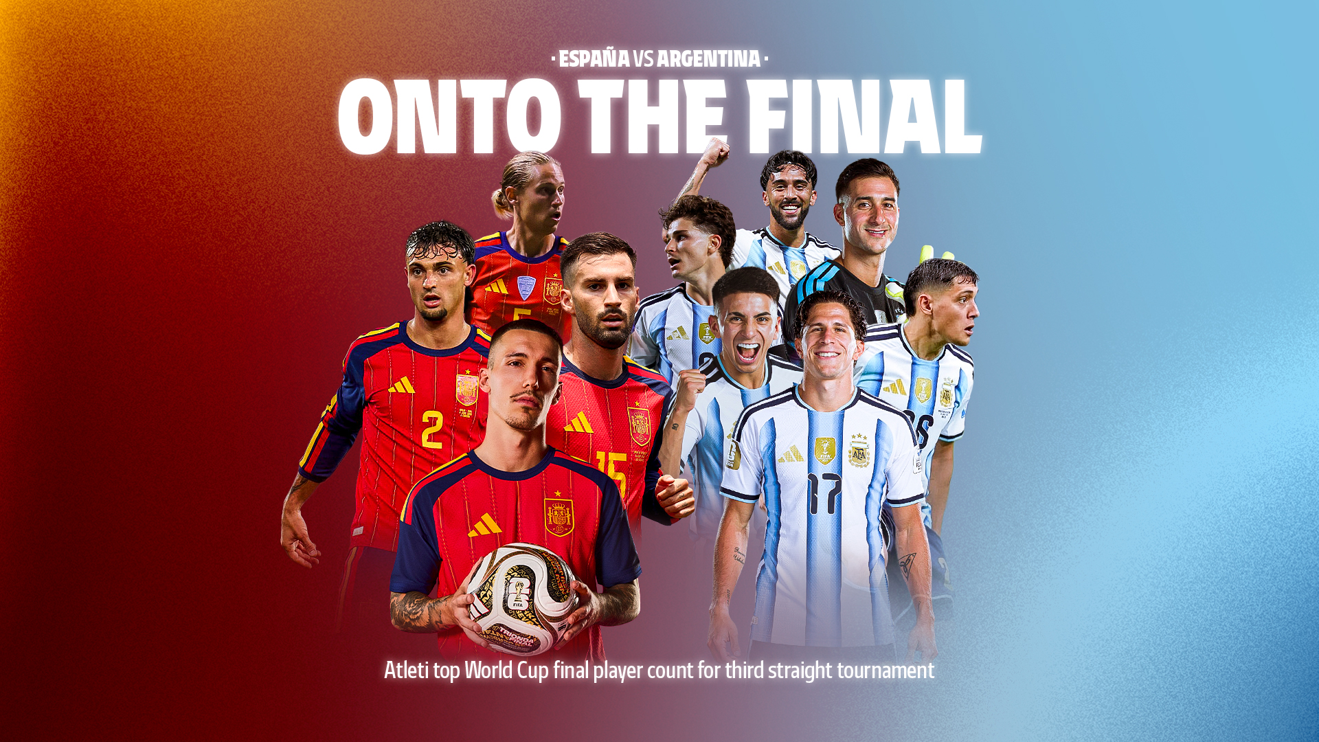 Atlético is once again the team with the most players set to play in a World Cup final