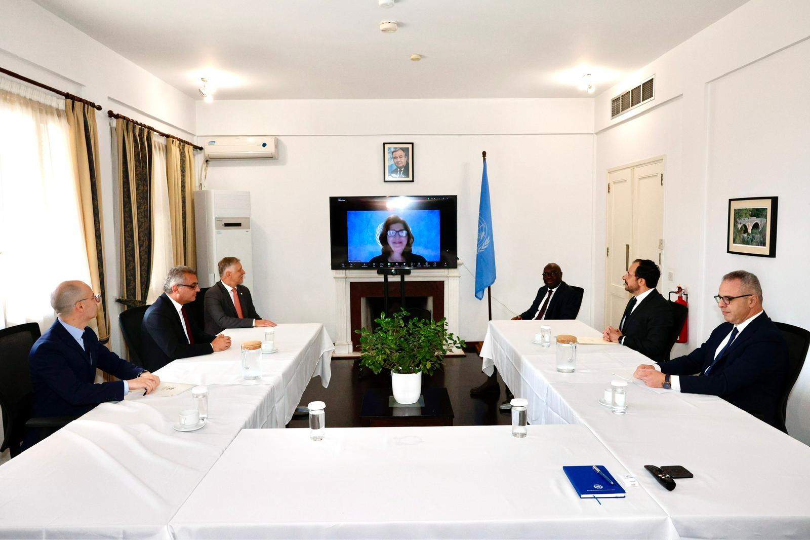 Discussions on the next step in the Cyprus issue and the convening of a five-party meeting