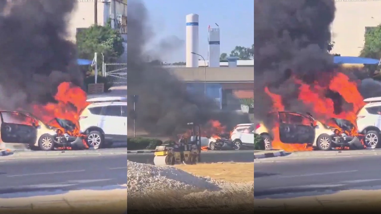 VIDEO: Incredible footage of the pileup involving burning vehicles caused by a drunk police officer
