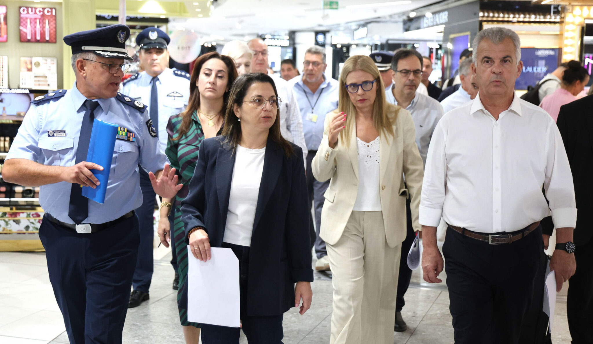 Fytiris and Tsolakis were given a tour of Larnaca Airport