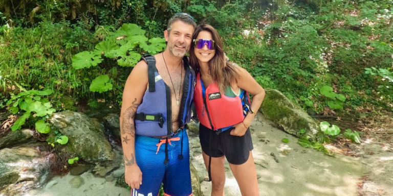 Konstantina Evripidou and Filippos Michopoulos went rafting on the Voidomatis River