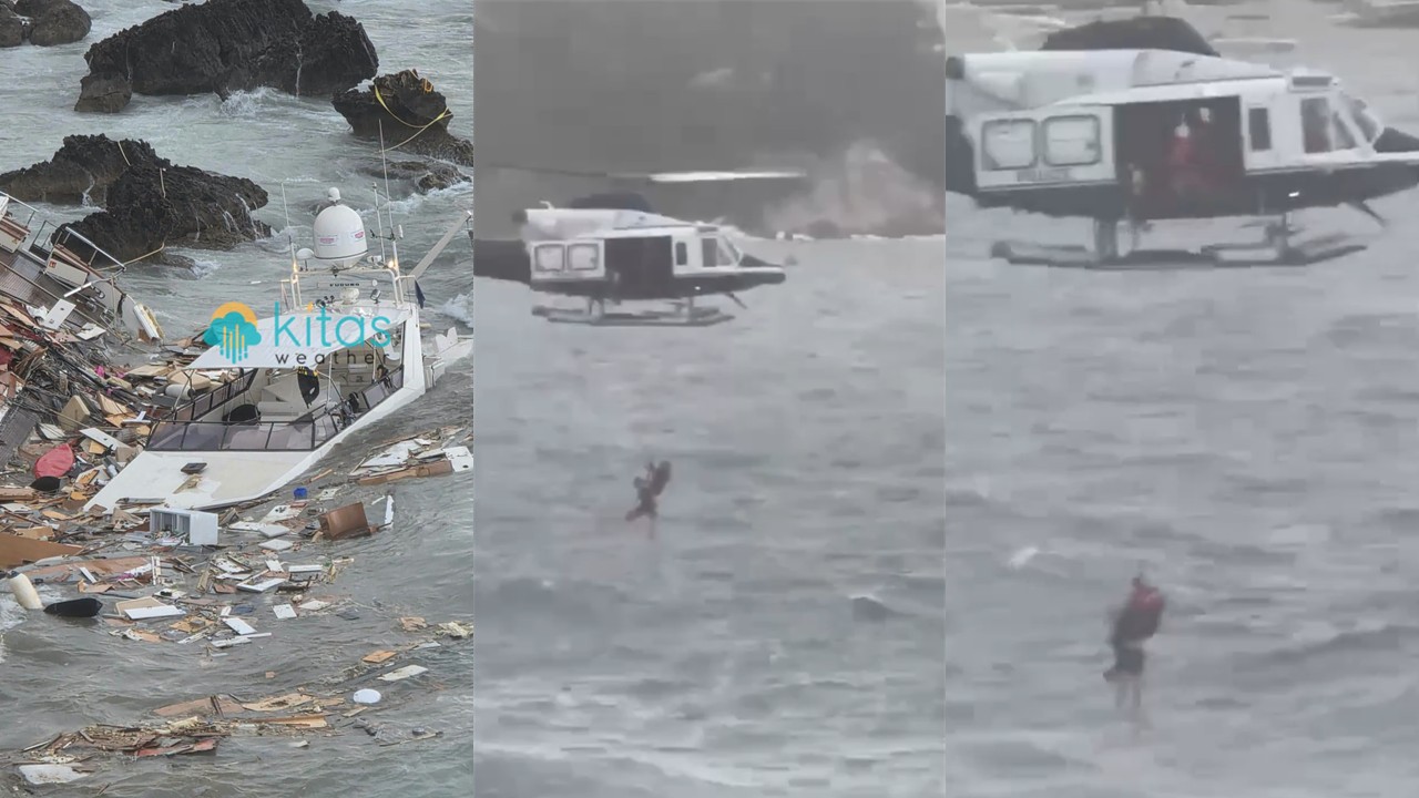 New shocking video from Cape Greco: The dramatic moment a boat passenger jumps into the sea to save himself