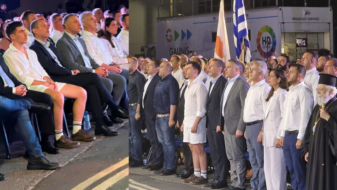 PHOTO: A storm of reactions to Phidias' appearance at the Isaac-Solomos memorial event