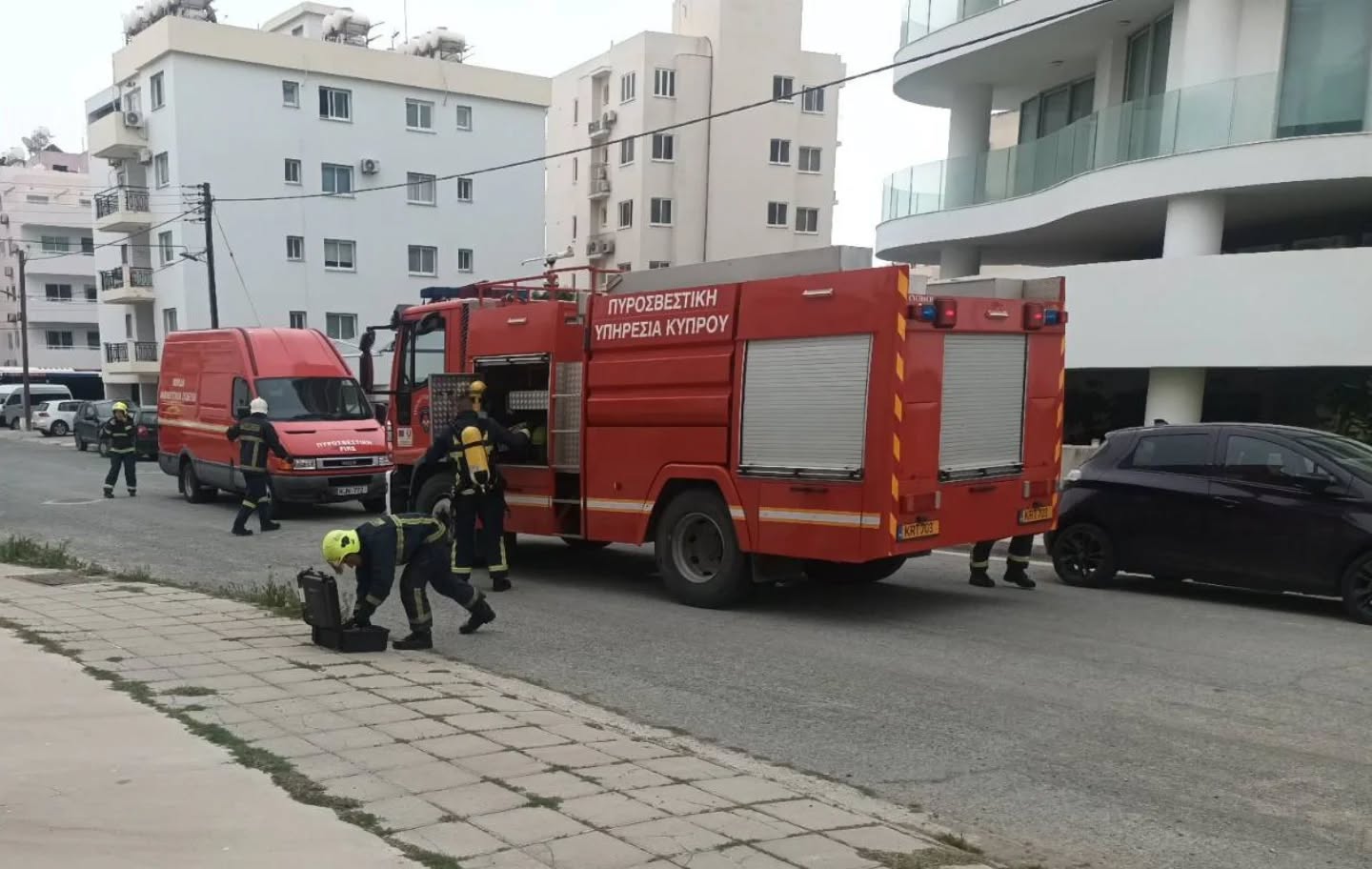 Commotion in Protaras: Fire in a hotel basement; the building was evacuated as a precaution