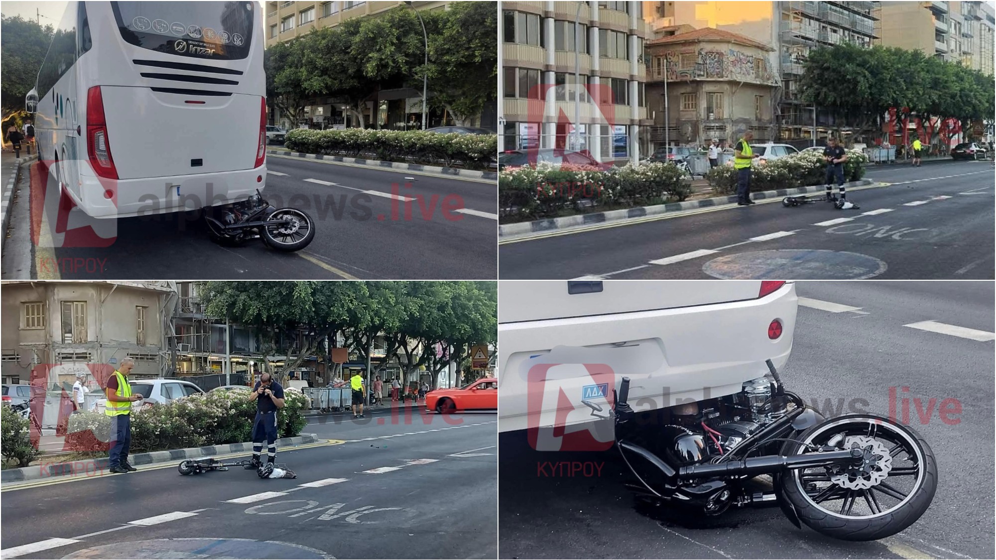 PHOTO: A 56-year-old scooter rider is fighting for his life after a serious traffic accident in Limassol