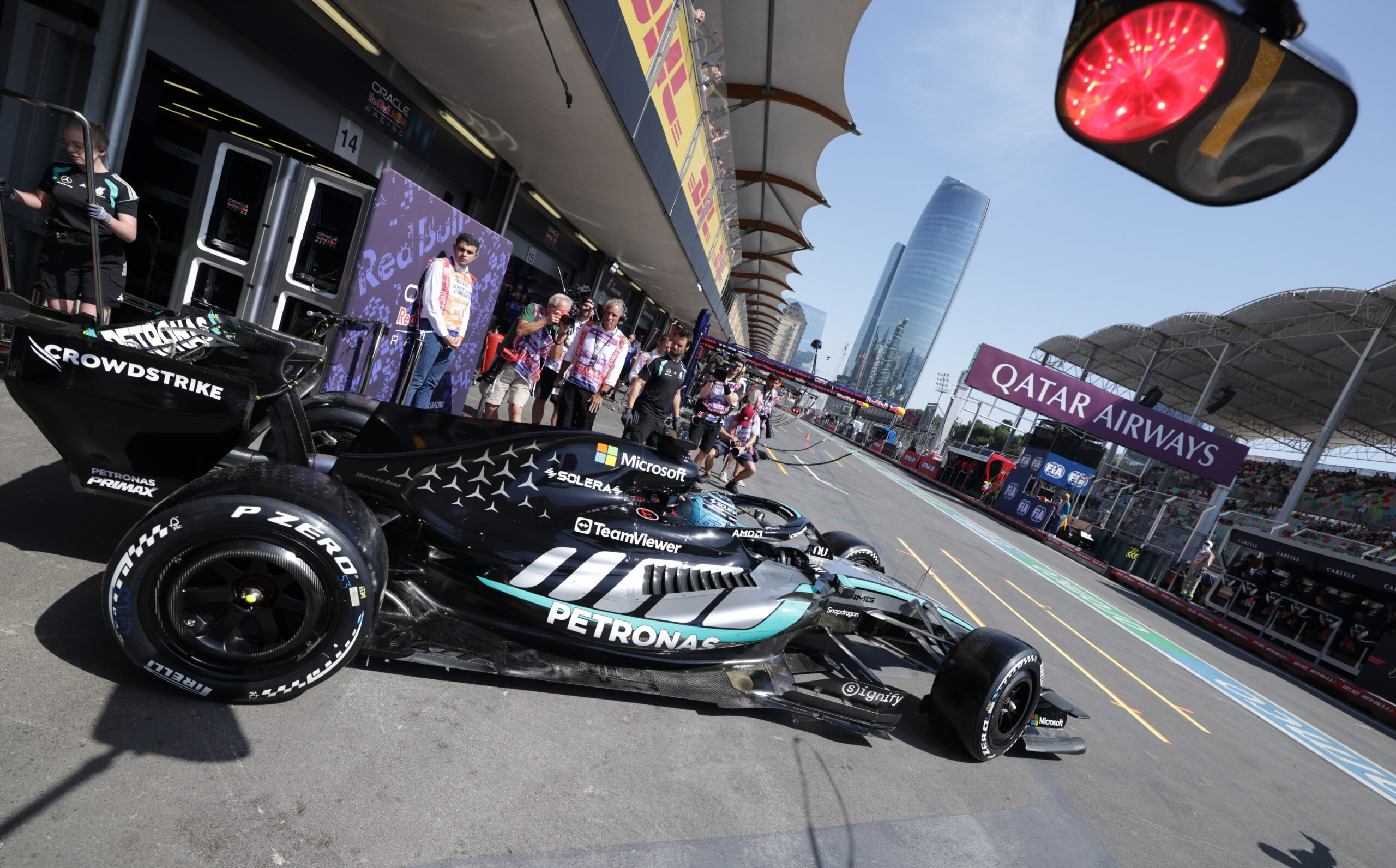 The starting grid for the Formula 1 Grand Prix in Azerbaijan