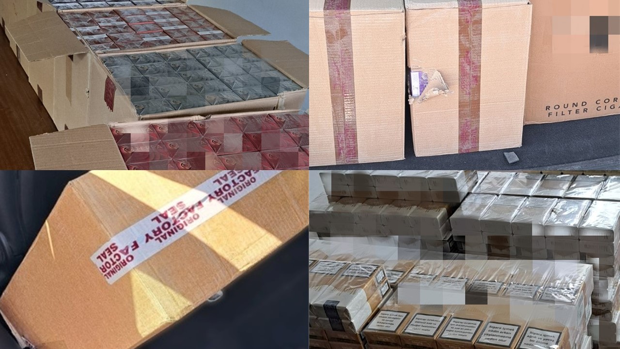 PHOTO: A 40-year-old man was arrested with 396 cartons of undeclared tobacco products