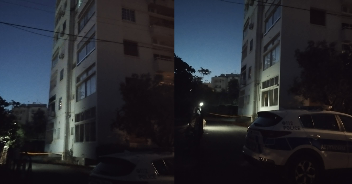 Here is the apartment building from which the child fell in Engomi