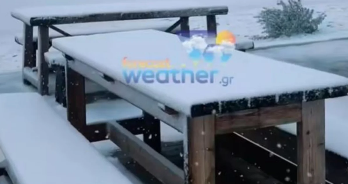 Winter is in the air on Mount Olympus: The first snow has fallen