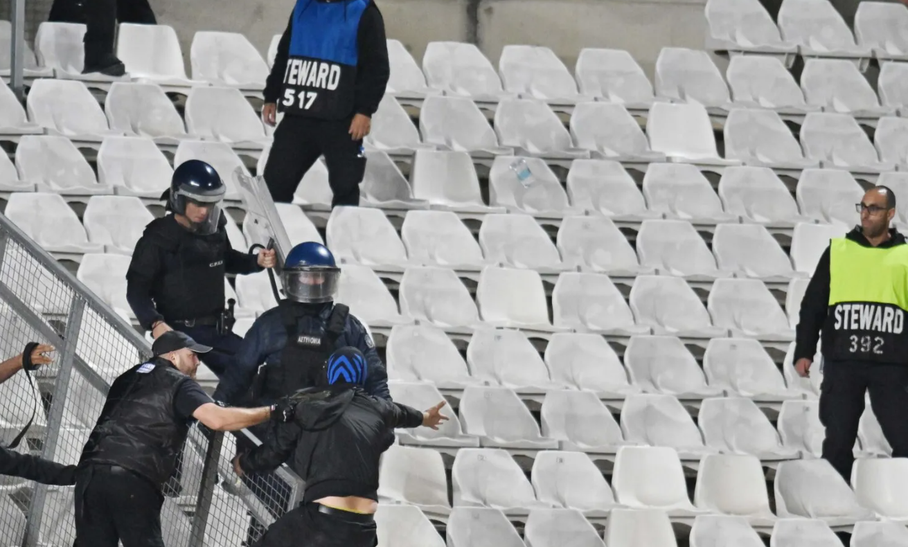 PHOTO: Authorities are searching for this man in connection with the attack on a police officer after the APOEL–AEL match