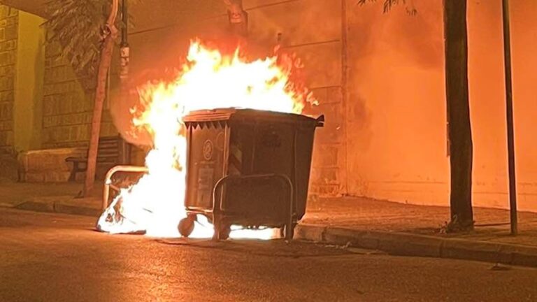 Students set trash cans on fire to “celebrate” the start of the school year