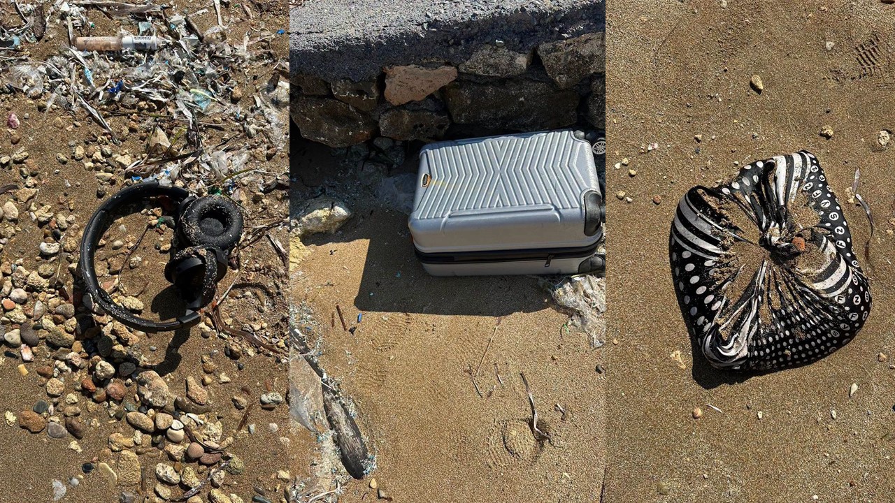 Heartbreaking images: The sea off Kyrenia washes up debris from the ill-fated catamaran