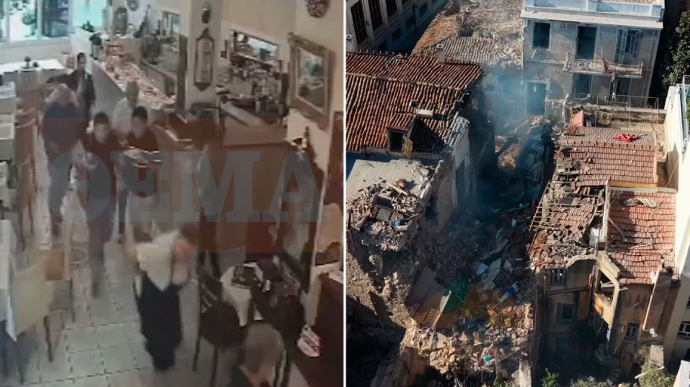 VIDEO: The moment of the explosion in Plaka; terrified guests from a nearby hotel were running