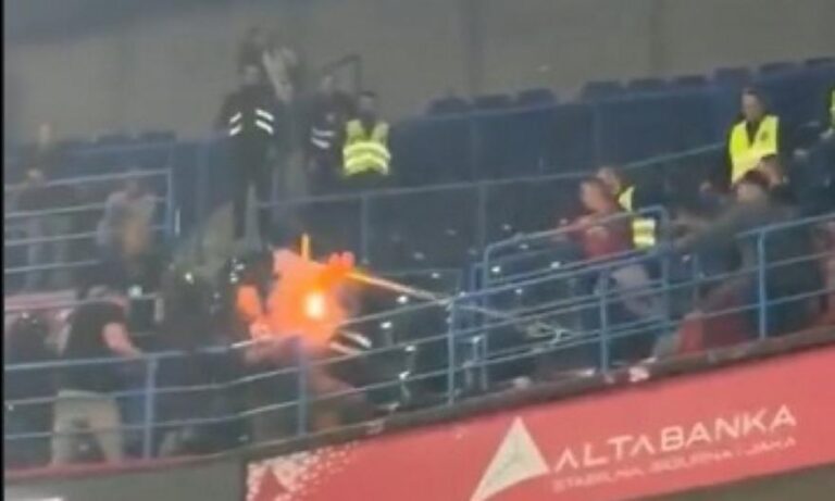 Serious incidents involving clashes between fans before the start of the Belgrade derby (VIDEO)