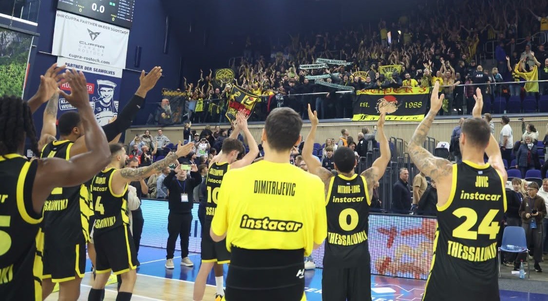 A storming Aris, racing at 110, swept past Rostock and made it 4-0 in the EuroCup