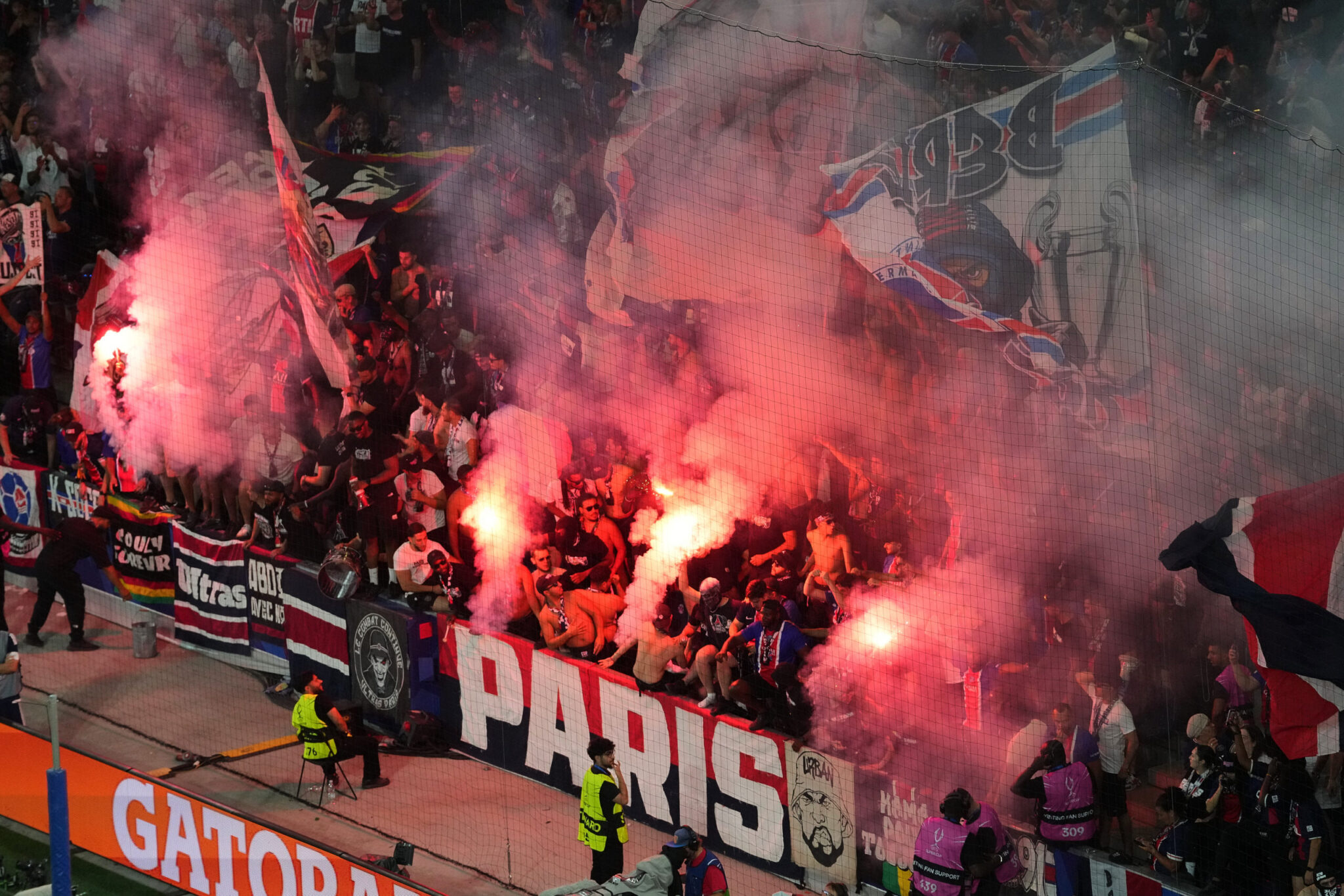 The Paris Saint-Germain vs. Lyon match has been postponed due to the unrest in Paris
