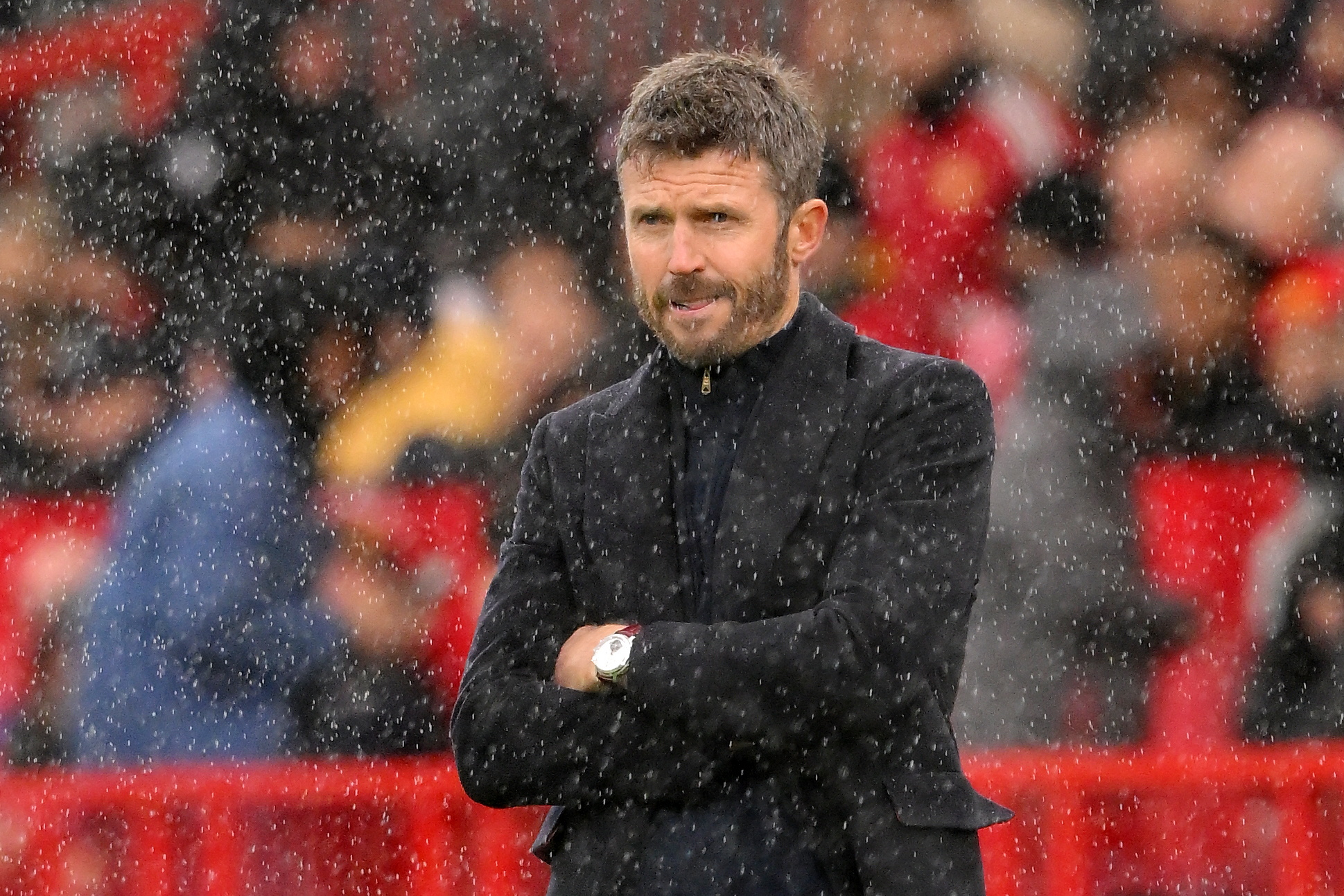 Carrick on the Manchester United bench against Chelsea