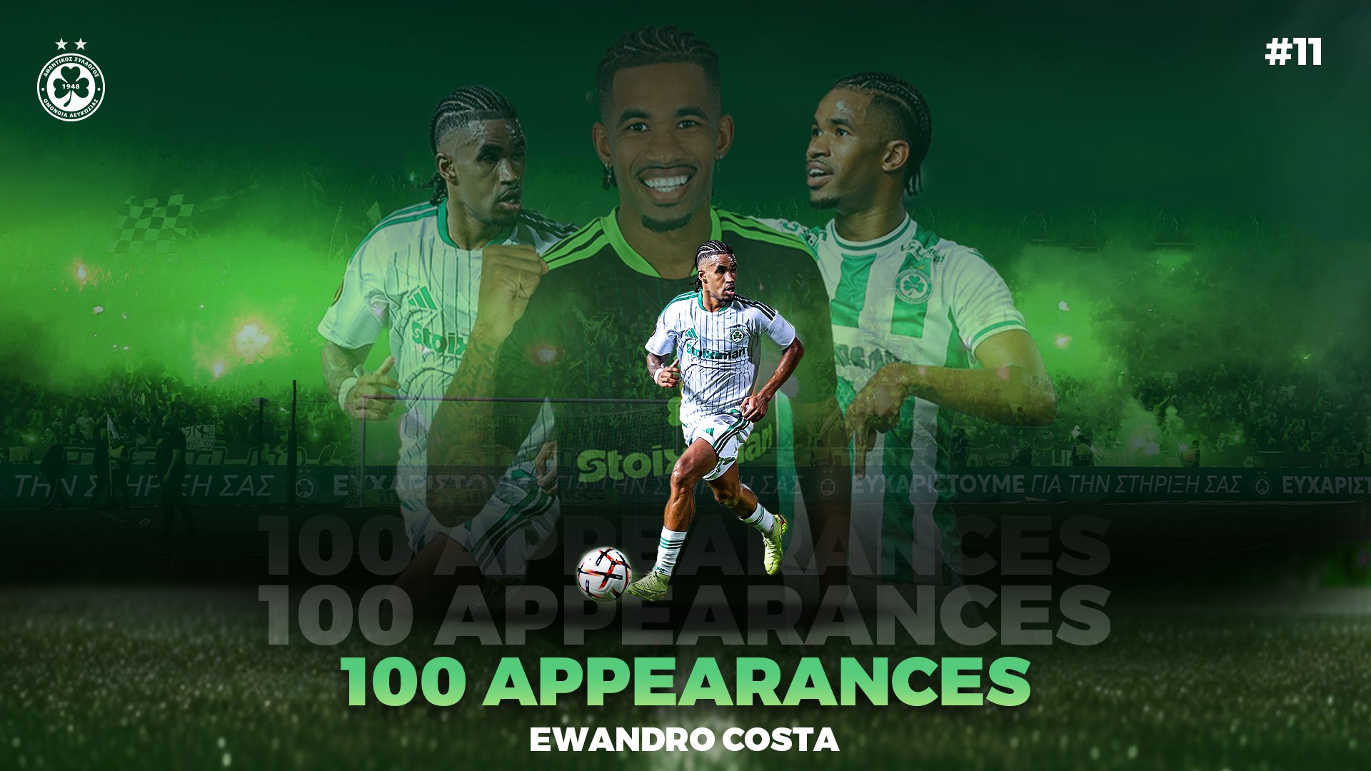 Evanro scored his 100th goal while wearing the Omonia jersey