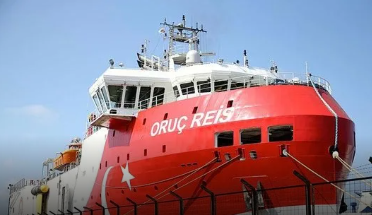 Off the coast of occupied Kyrenia, the Oruc Reis is preparing for surveys related to a planned Turkish natural gas pipeline