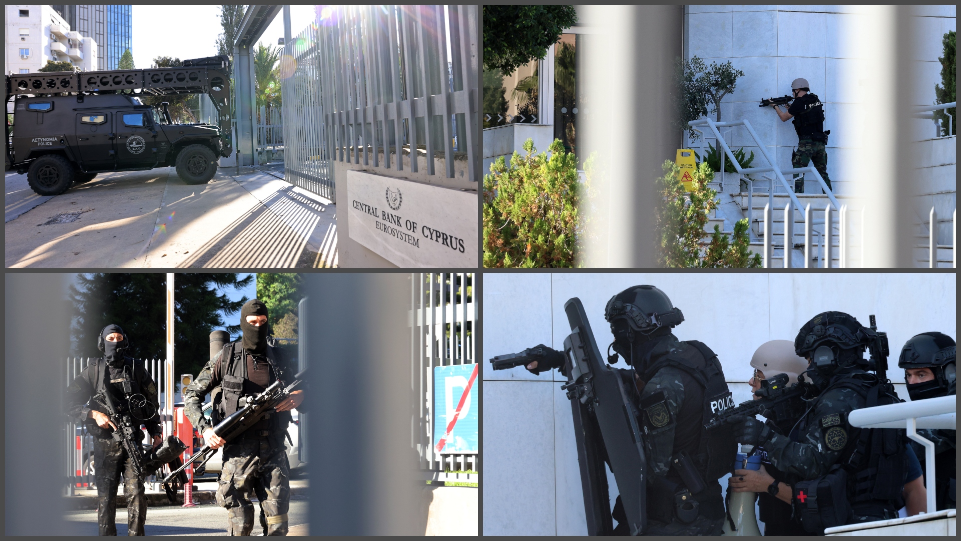 Scenes of panic in Nicosia: Terrorist attack on the Central Bank—a police drill scenario