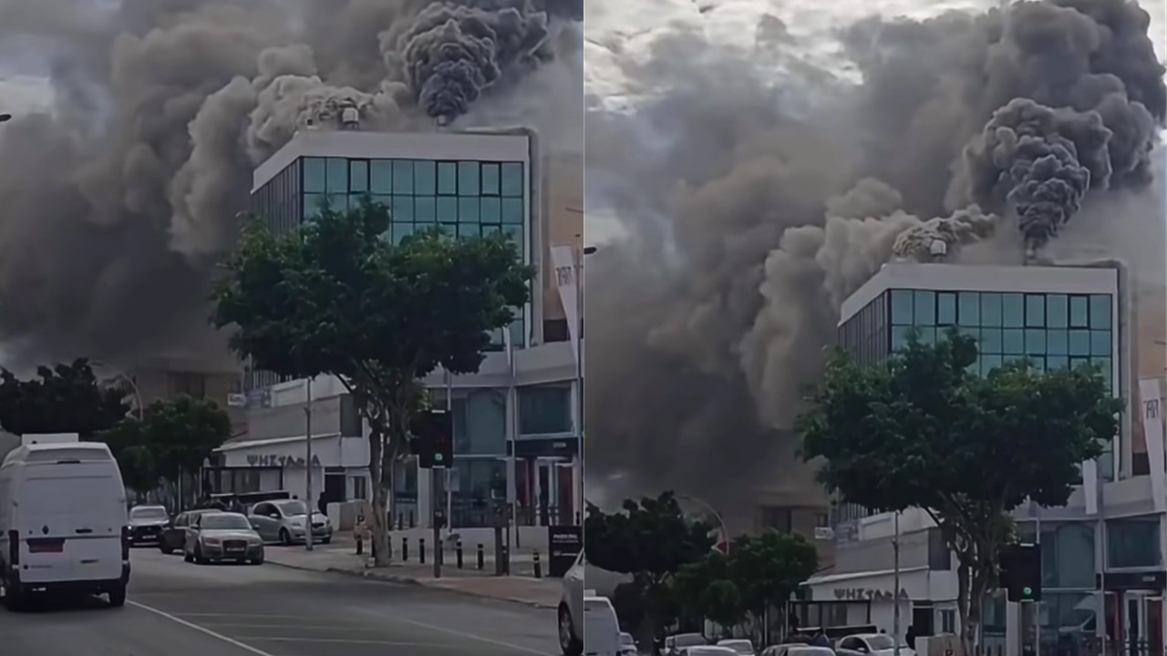 VIDEO: Commotion due to a fire in Limassol; thick black smoke billowing from a restaurant chimney