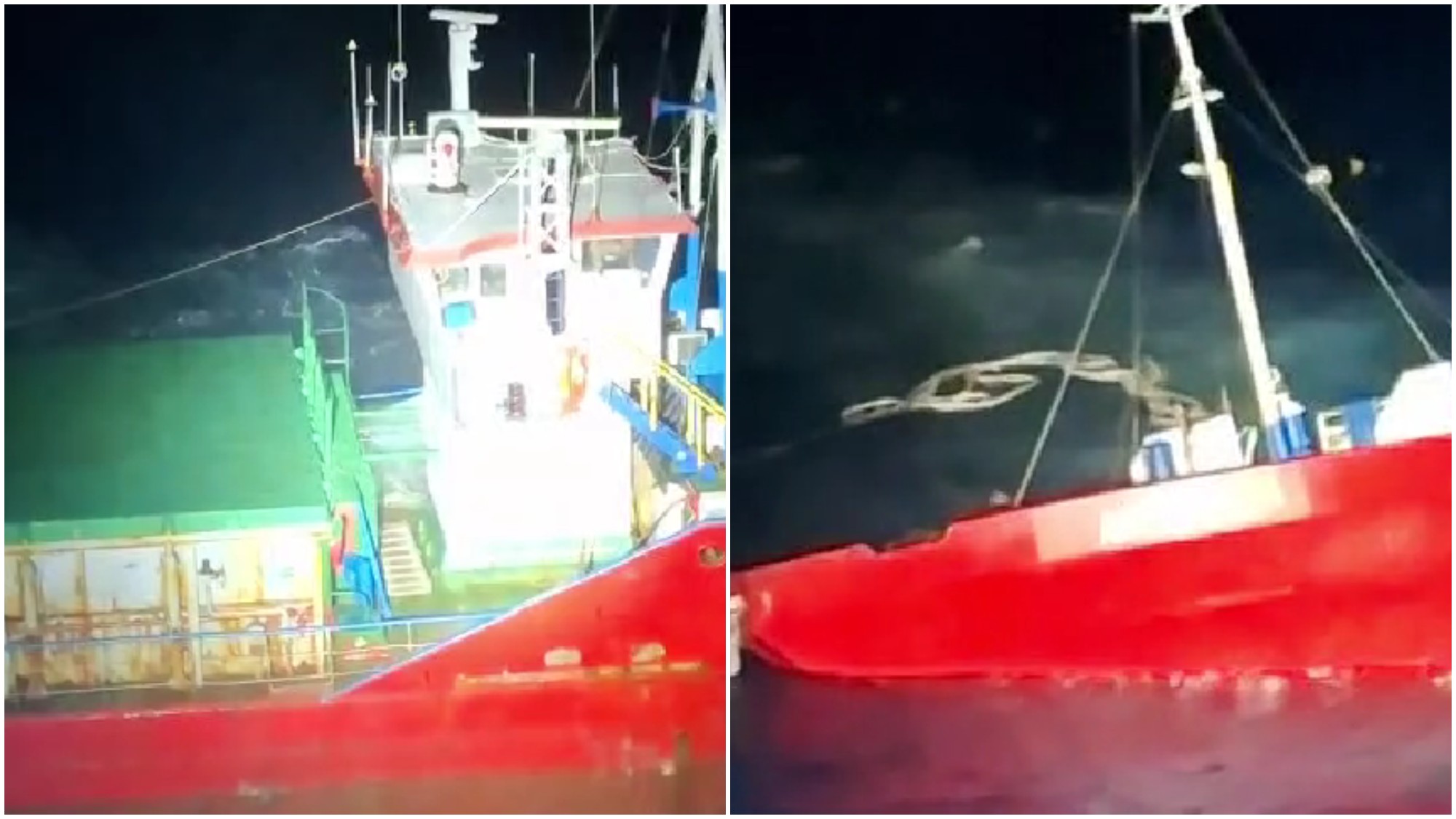 Dramatic moments off the coast of Paphos: Frame-by-frame footage of the rescue of shipwreck survivors from a sunken ship