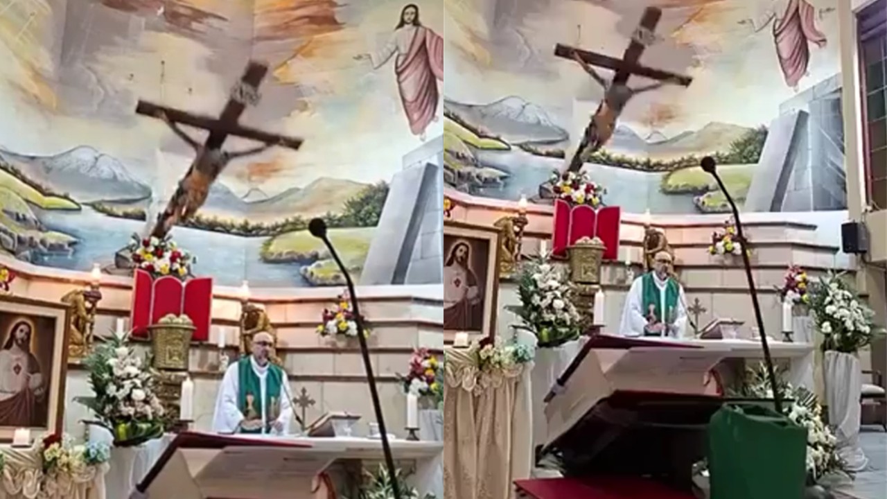 VIDEO: Shocking incident in Ecuador; a priest was killed during mass when a cross fell on him