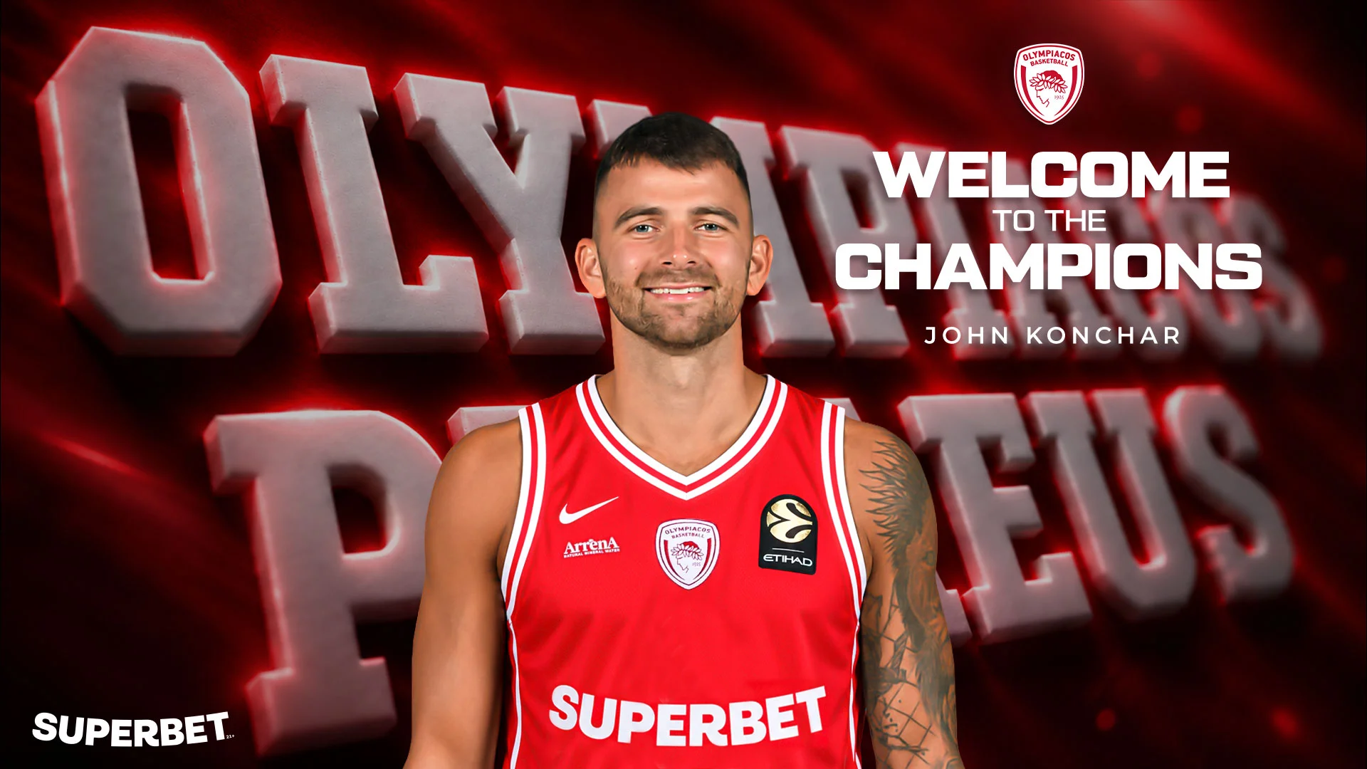 John konchar to play for olympiacos for the next two years