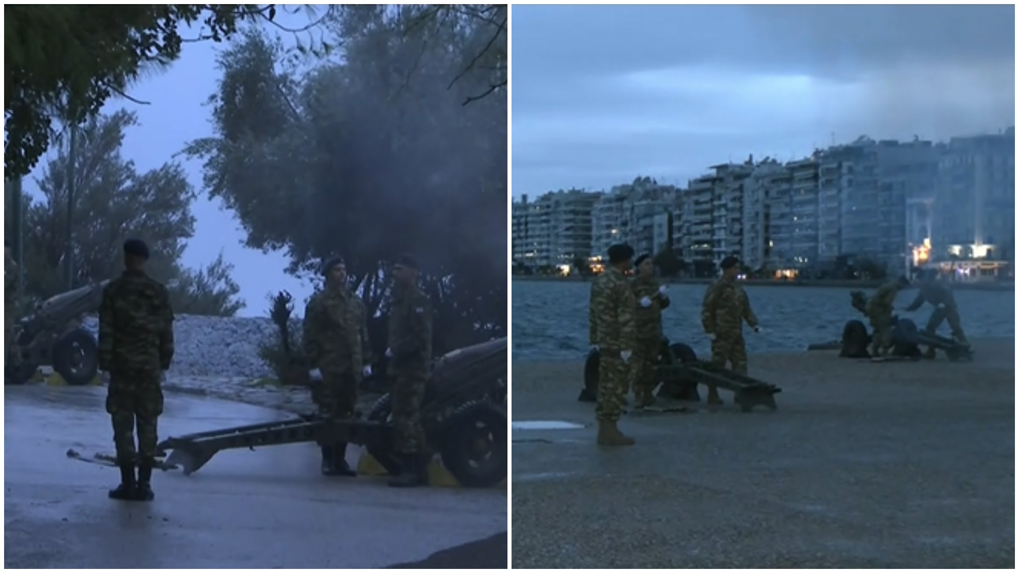 VIDEO: The October 28 celebrations began with 21 simultaneous cannon salutes at Lycabettus Hill and the White Tower